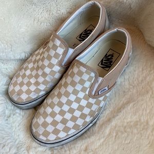 🤍 Vans Checkerboard Slip-ons Nude Women’s Size 10 / Men’s 8.5